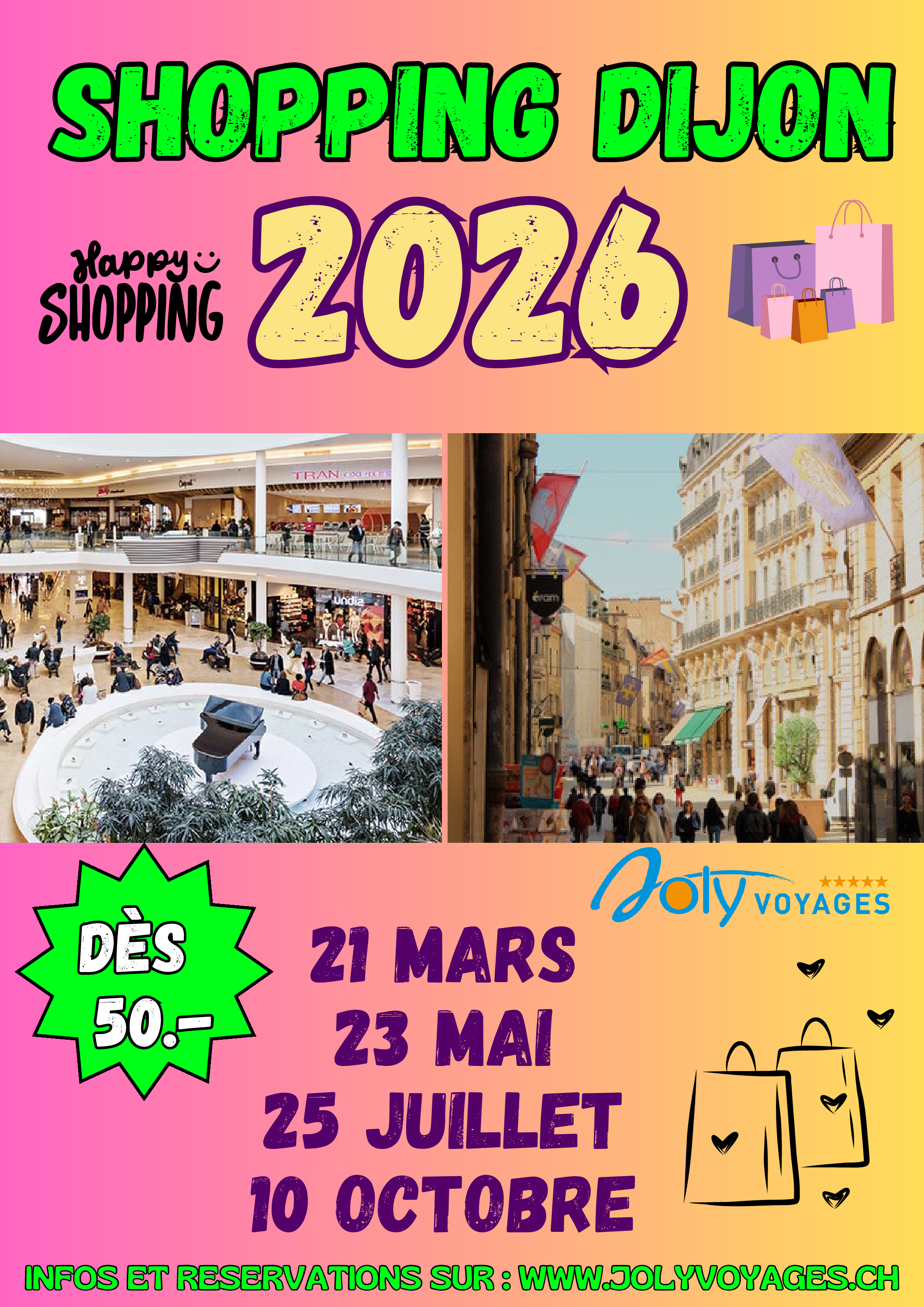 Journée shopping Dijon 2026