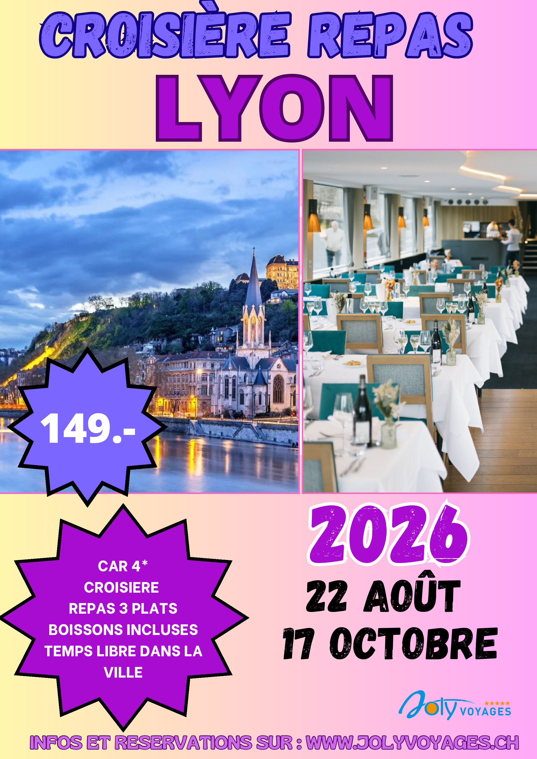 Croisière repas Lyon grande 2026
